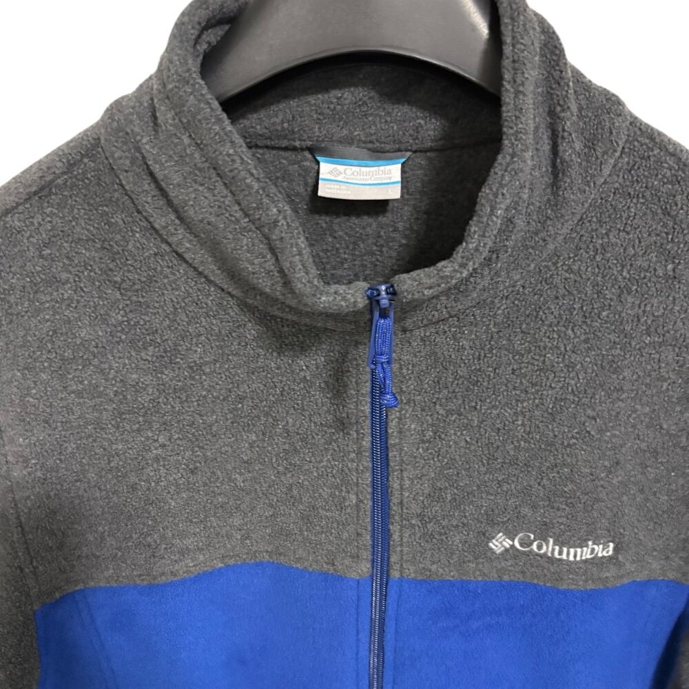 COLUMBIA Mens Full Zip Fleece Jacket Size Large Blue Gray - Picture 4 of 6